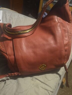 Women’s Leather Hobo Bag - Rust Mauve with Gold Hardware